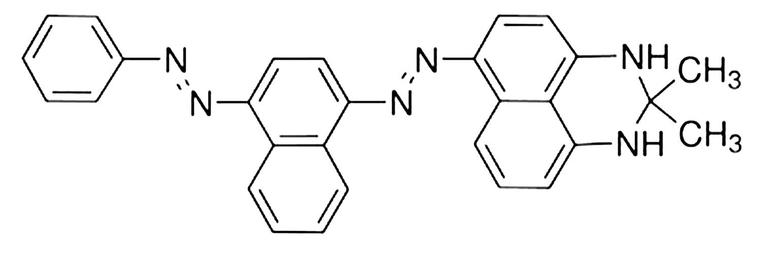 ساختار شیمیایی محلول سودان بلک B (Sudan Black B)
