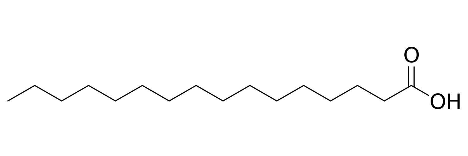 ساختار شیمیایی اسید پالمیتیک (Palmitic acid)
