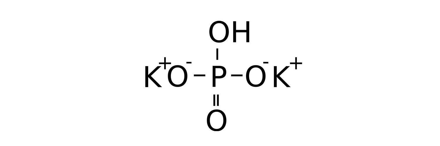 ساختار شیمیایی دی پتاسیم هیدروژن فسفات (di-potassium dihydrogen phosphate)