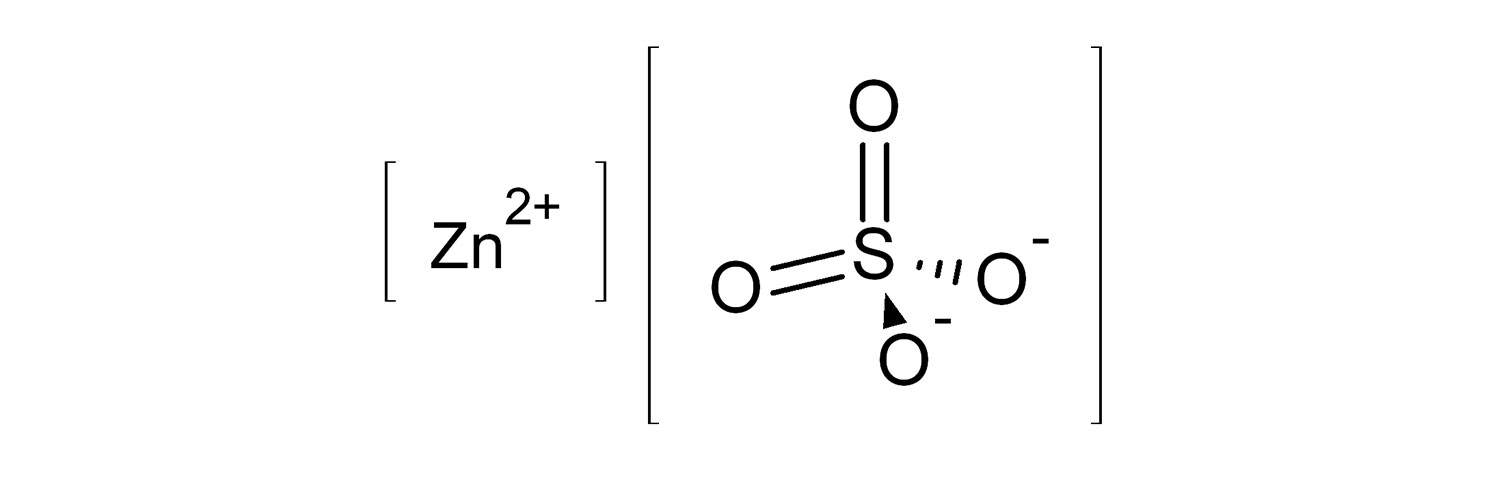 ساختار شیمیایی سولفات روی (Zinc sulfate)