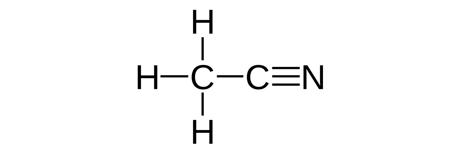 ساختار شیمیایی استونیتریل (Acetonitrile)