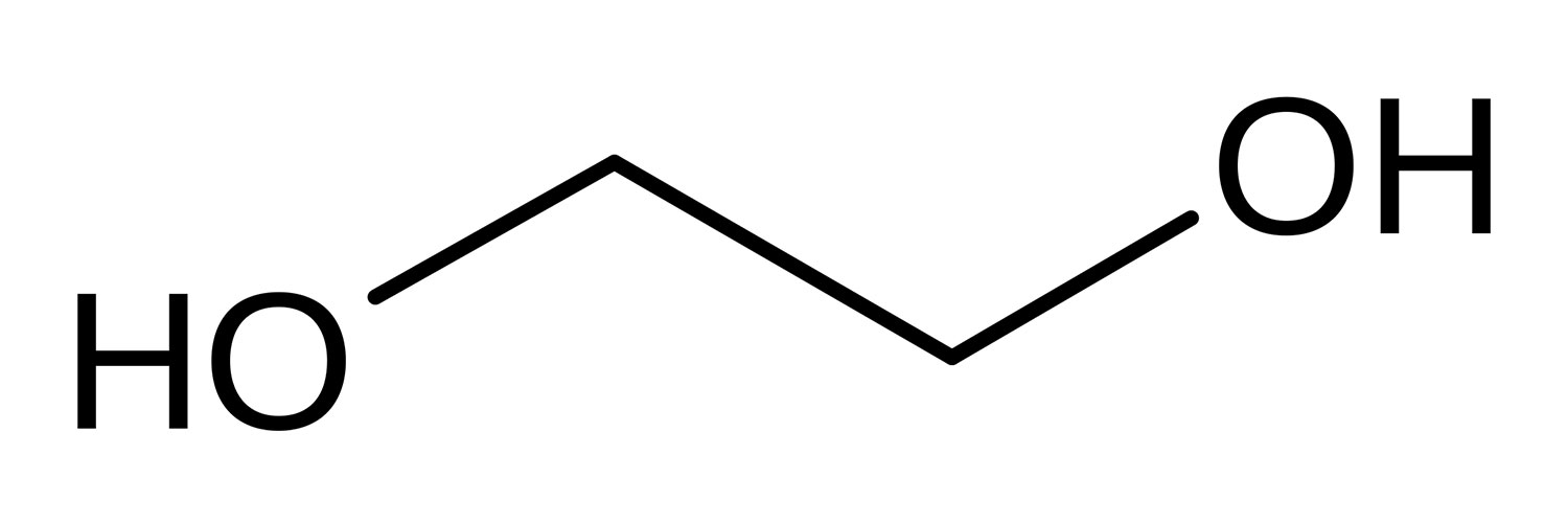 ساختار شیمیایی اتیلن گلیکول (Ethylene glycol)	