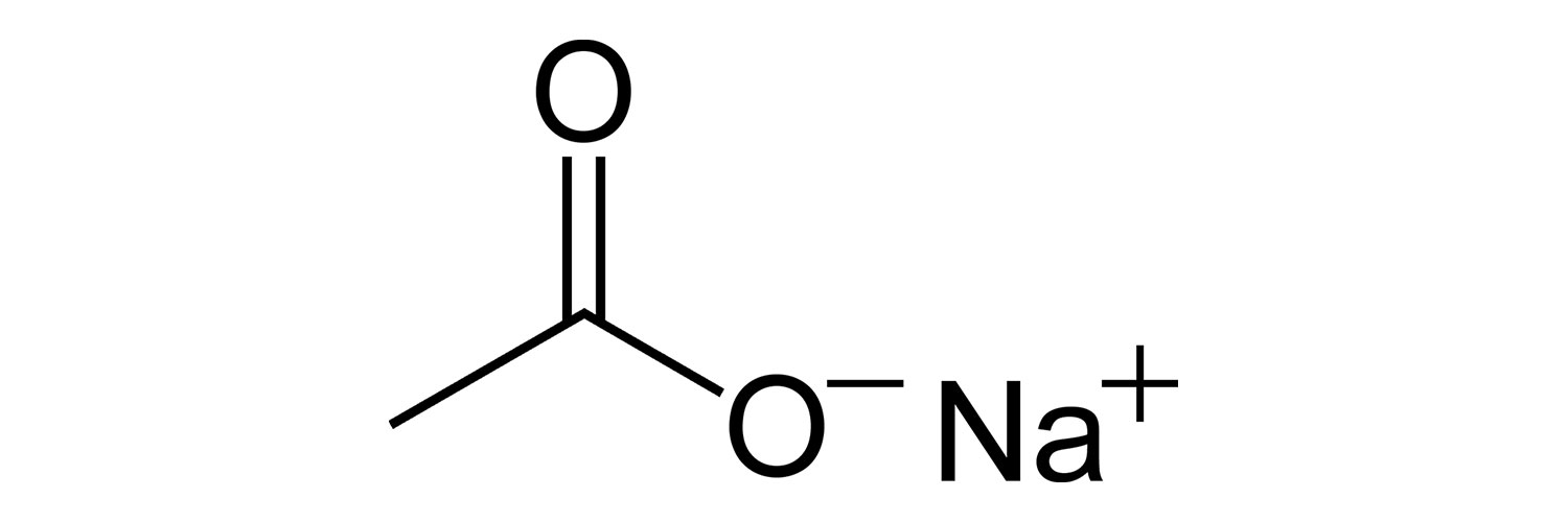 ساختار شیمیایی سدیم استات (Sodium acetate)