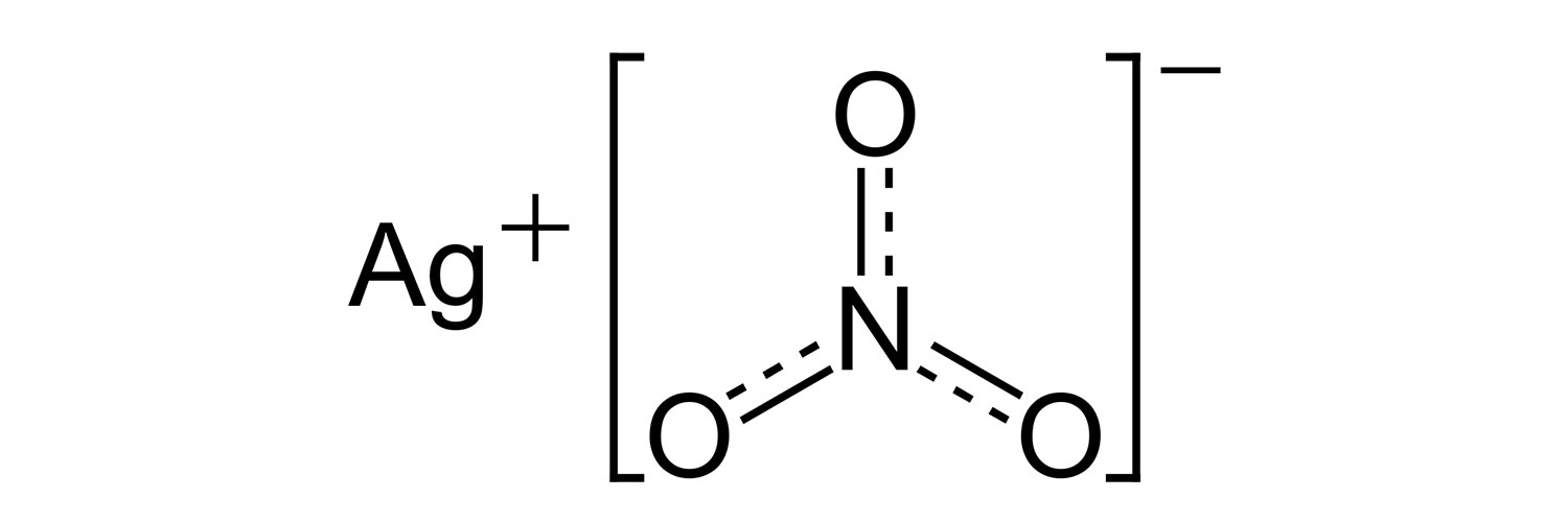 ساختار شیمیایی نیترات نقره (Silver nitrate)